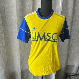 Adidas Yellow and Blue Climalite Tee